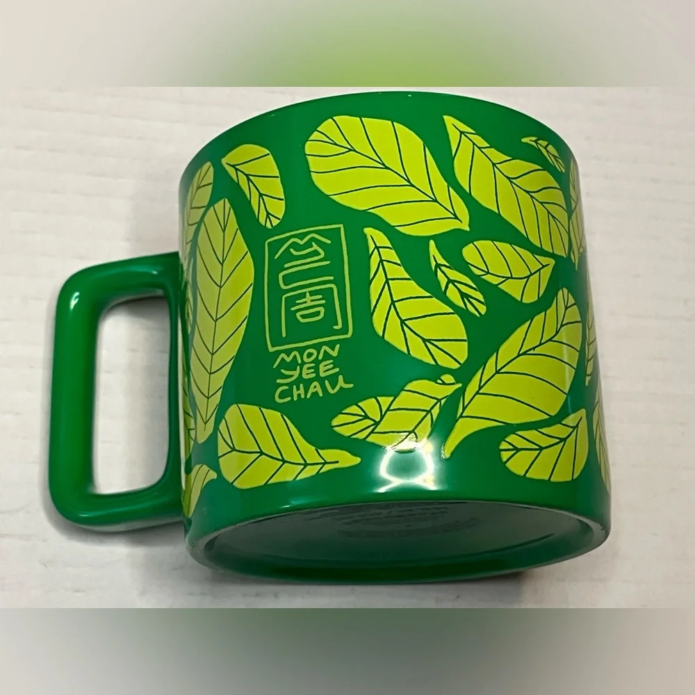 NWObox Starbucks Lion MonYee Chau Asian Artist Collaboration 14oz Mug Green Blue - Picture 2 of 4